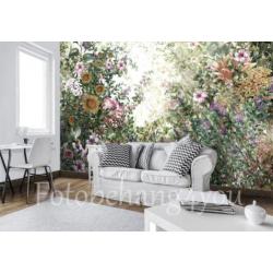 Bloemen fotobehang tuinbloemen, Diverse afm. *Fotobehang4you