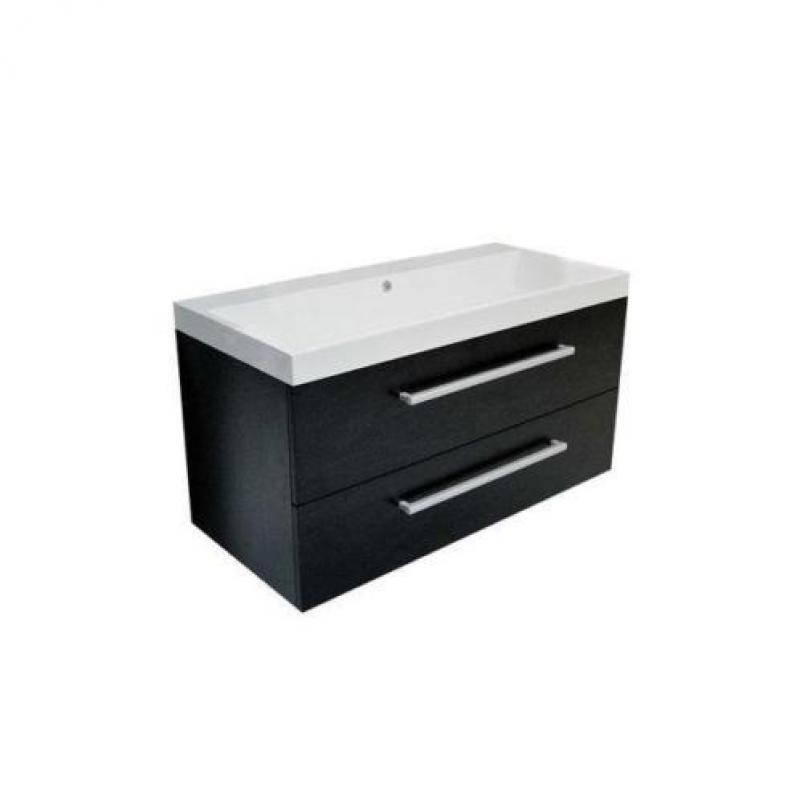 Saniclass Rome badmeubel 100cm black wood zonder kraangat
