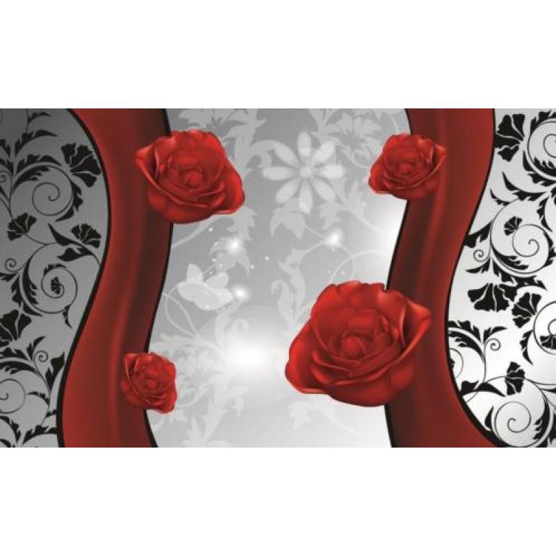 FOTOBEHANG ROZEN-BLOEMEN, VLIES, 4 BANEN, 416 x 254 cm