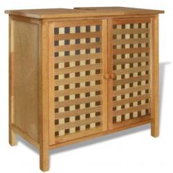 vidaXL Wastafelkast 66x29x61 cm massief walnoothout