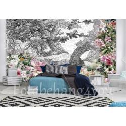 Bloemen fotobehang tuinbloemen, Diverse afm. *Fotobehang4you