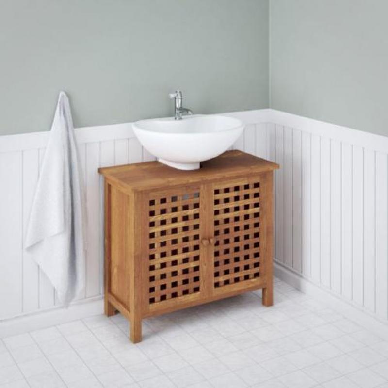 vidaXL Wastafelkast 66x29x61 cm massief walnoothout
