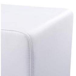 Poef 'CUBE' voor de woonkamer uit wit imitatieleder