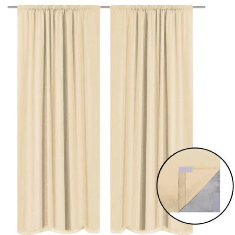 vidaXL Gordijnen verduisterend dubbellaags 140x245 cm beige