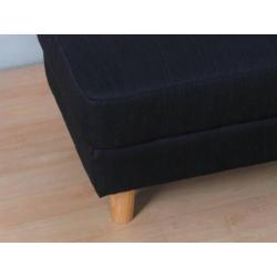 Hocker poef voetenbank stof grijs