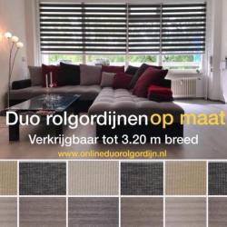 Dubbele rolgordijn op maat wit zwart bruin creme grijs goud
