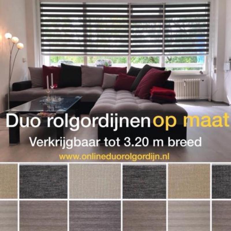 Dubbele rolgordijn op maat wit zwart bruin creme grijs goud