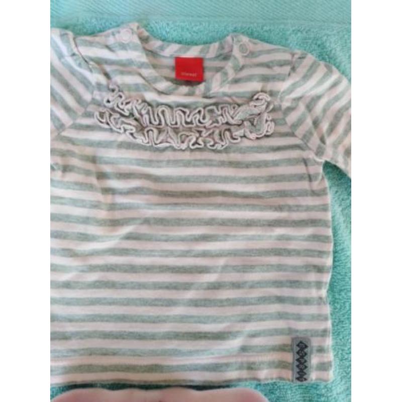 Lief setje zacht roze velours broekje en 't shirt stof truit